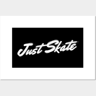 Urban Vibes: Just Skate Graffiti Typography Black Posters and Art